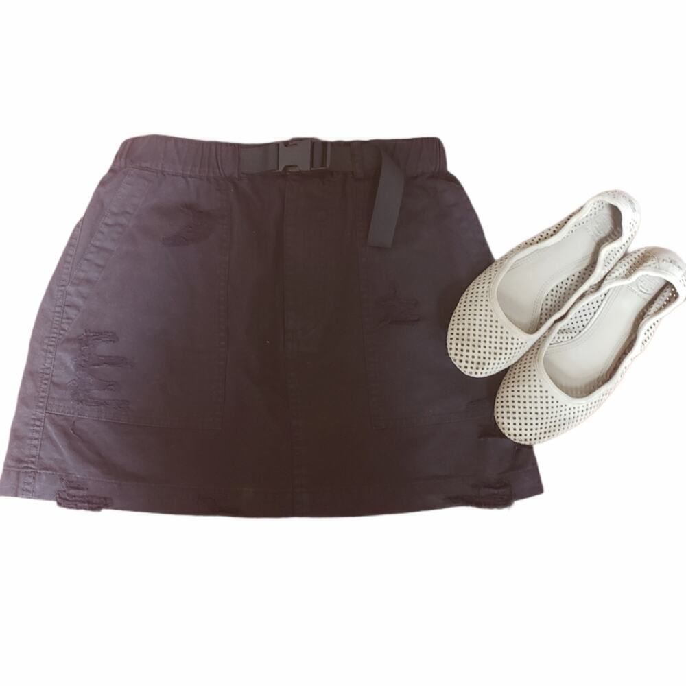 CARMAR BLACK RAW BELTED MINI SHIRT SIZE 8
